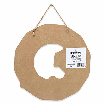 Peanuts Snoopy Snowflake Wreath Wall Decor - White Holiday Hanging Wood Sign