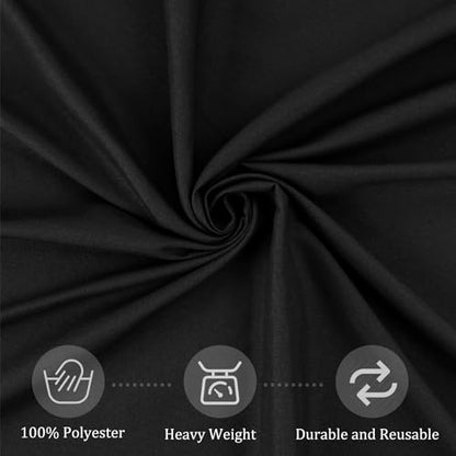 Black 8 Pack 60x84 Inch Polyester Rectangle Tablecloths for Wedding & Party