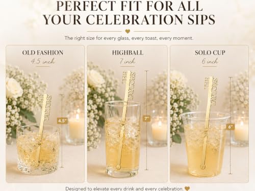 Personalized Acrylic Cocktail Stirrers with Monogram for Weddings & Events