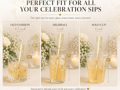 Personalized Acrylic Cocktail Stirrers with Monogram for Weddings & Events