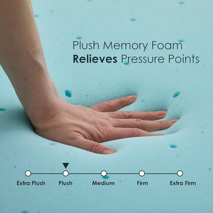 FDW 8 inch Twin Mattress Gel Memory Foam Mattress for Cool Sleep + 2 Inch Gel Memory Foam Topper Set,CertiPUR-US Certified (Twin)
