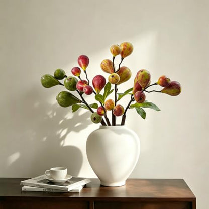 Artificial Fig Branches Set - Realistic Green, Pink, Red & Yellow Foliage for Home & Event Decor - 4 Pieces
