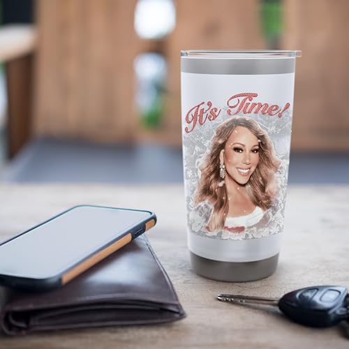 Christmas Music Tumbler - 20oz Insulated Stainless Steel Travel Mug with Leak-Proof Lid - White