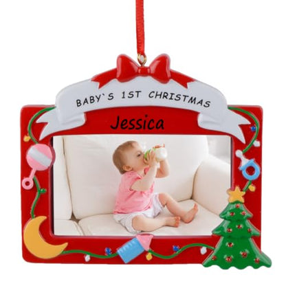 Baby’s First Christmas Photo Frame Ornament - Personalized Keepsake Gift