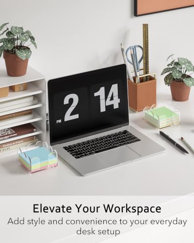3x3 Acrylic Sticky Note Holder with 100 Sheets of Sticky Notes - Desk Organizer