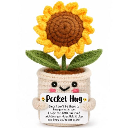 Pocket Crocheted Sunflower Gift - Long-Distance Hug for Women