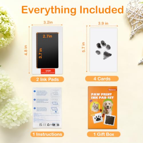 Pet Paw Print Kit Black Medium 2 Pack - Inkless, Mess-Free Keepsake for Dogs, Cats & Babies
