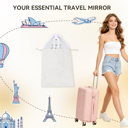 Travel Makeup Mirror with Lights 1X/40X Magnification and Adjustable Color Illumination