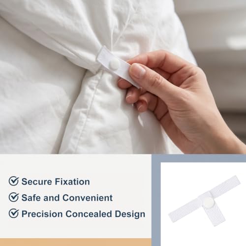 16 Pack Duvet Clips for Comforter Securement - Hidden Design & Easy Removal