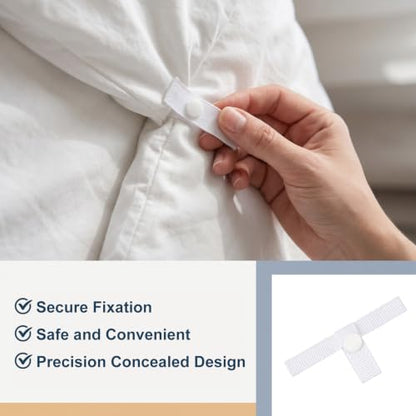 16 Pack Duvet Clips for Comforter Securement - Hidden Design & Easy Removal