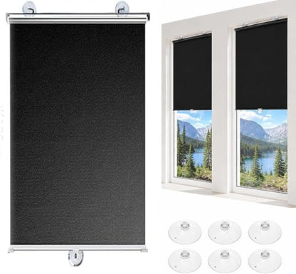 17 W x 42 H Blackout Roller Window Shades Cordless Thermal Insulated UV Blocker