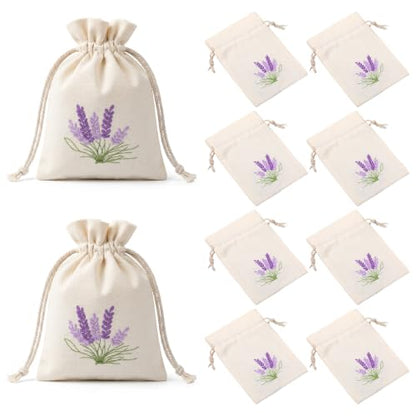 10 Pack Cotton Sachet Bags with Drawstring for Lavender and Herbs