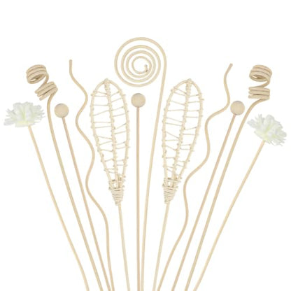12Pcs 11-Inch Natural Rattan Reed Diffuser Sticks for Aromatherapy & Home Decor