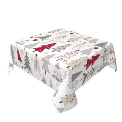 Christmas Tablecloth Square 60 x 60 Inch - Christmas Tree Pattern Holiday Decor - Sunshineyan