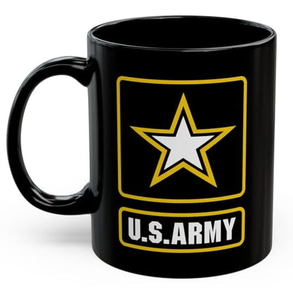 Army Coffee Mug Black 11oz - Patriotic Army Veteran Gift