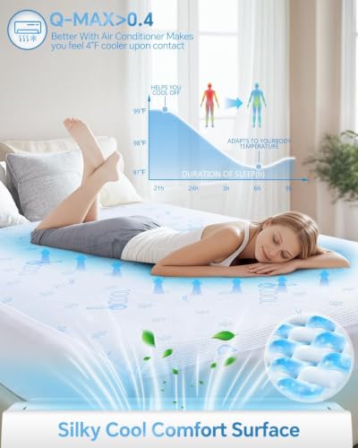 Cooling Queen Size Mattress Protector Blue Waterproof Breathable 3D Air Fabric