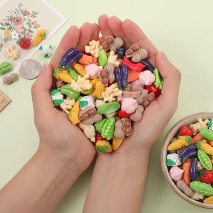 100PCS Fake Vegetable Resin Miniatures for Crafts and Decor