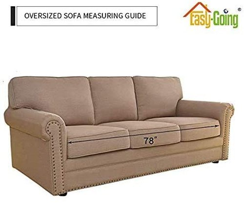 Easy-Going Reversible Oversized Couch Cover for 3 Cushion Couch Sofa Cover for Dogs Water Resistant Furniture Protector Cover with Foam Sticks for Pet Cat (Oversized Sofa, Navy/Navy)