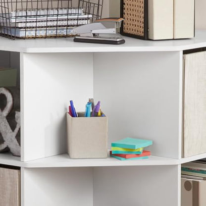 Corner Cube Storage Organizer with 9 Shelves - White, 84.8 x 64.2 x 89.9 cm - Variation of THIS listing