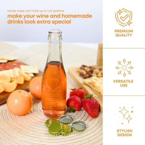 96 Pack 187ml Clear Champagne Bottles - Empty Glass Wine Flasks