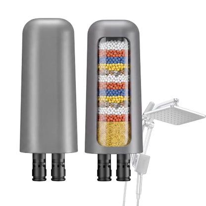 Shower Head Filter Cartridge for HOPOPRO L400099 - Gray 2-Pack