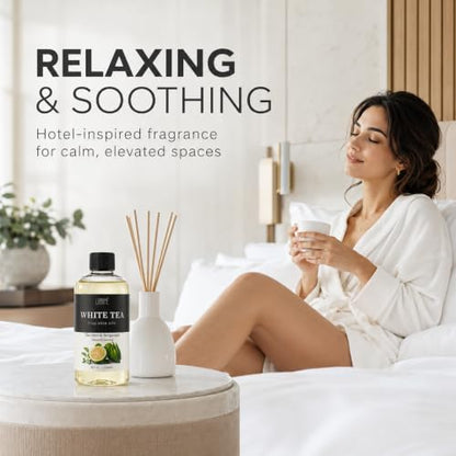 White Tea Luxury Diffuser Oil Refill 4.1 Fl Oz - Hotel-Inspired Fragrance