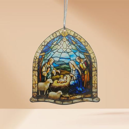 Jesus Nativity Ornaments Holy Family Window Hanging - Christmas Decorations