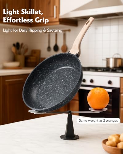 8-Inch Nonstick Granite Frying Pan - Healthy PFOA-Free Egg Skillet