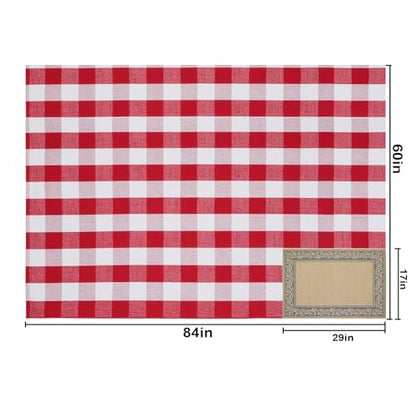 Christmas Buffalo Plaid Rug 5x7 Ft - Red & White Indoor Outdoor Decor