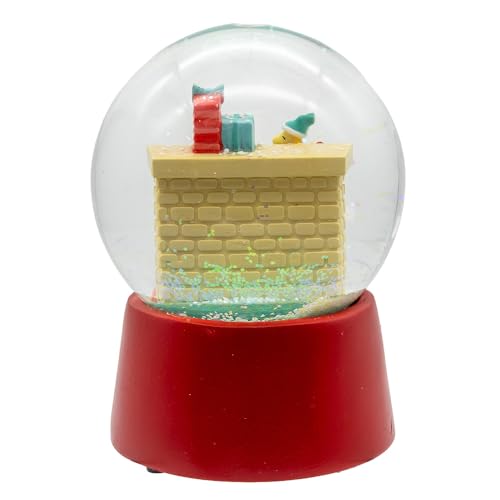 Musical Water Globe with Snoopy Fireplace Holiday Decor - 100MM