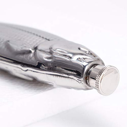 Stainless Steel Fish-Shaped Travel Flask - 4oz Leakproof Wine & Liquor Bottle