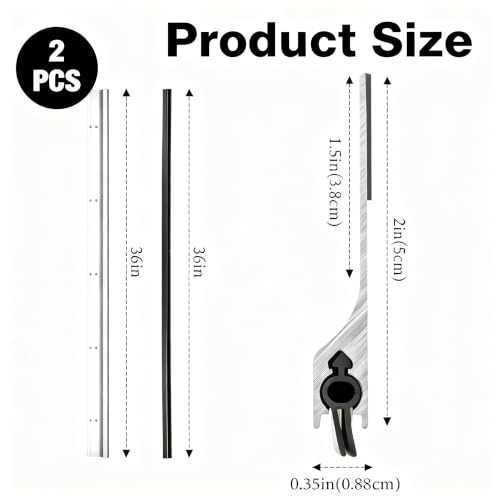 Heavy Duty Metal Door Draft Stopper - Black, 36 Inches, Pest & Insulation Barrier
