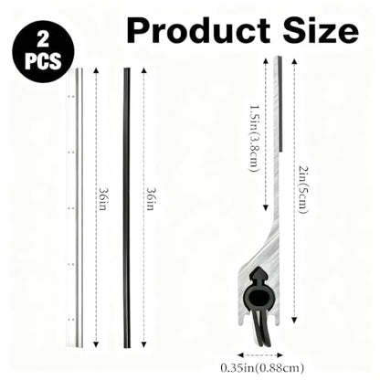 Heavy Duty Metal Door Draft Stopper - Black, 36 Inches, Pest & Insulation Barrier