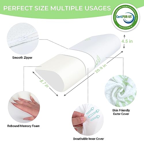 COOLBEBE Cervical Neck Pillows for Pain Relief Sleeping, Drop-Shaped Neck Support Roll Pillow, Cervical Memory Foam Pillows for Bolster, Sleeping and Spine Protecting, Bed, Sofa and Car Seat