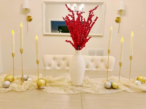 Gold Sheer Table Runner 10 Ft with Sequin Details - Birthday & Wedding Decor - Gold Variation