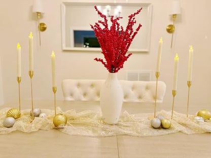 Gold Sheer Table Runner 10 Ft with Sequin Details - Birthday & Wedding Decor - Gold Variation