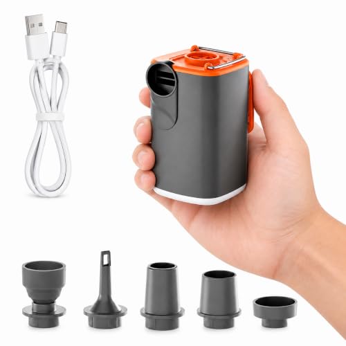 3-in-1 Portable Air Pump for Inflatables with Deflation & Camping Light