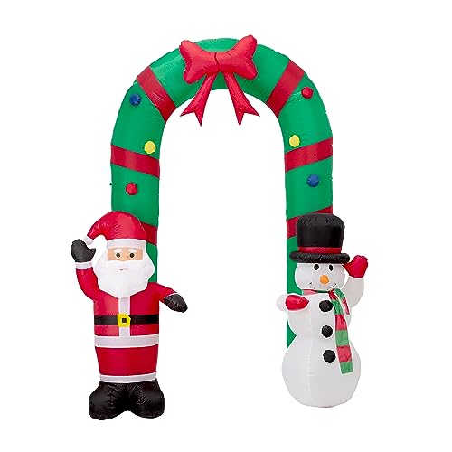 Inflatable Christmas Decor Santa & Snowman with LED Lights 8ft Yard Art Holiday Decorations