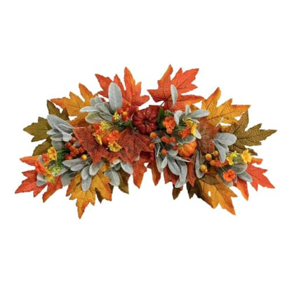 Fall Harvest Teardrop Swag - Arched Autumn Wreath & Basket Decor