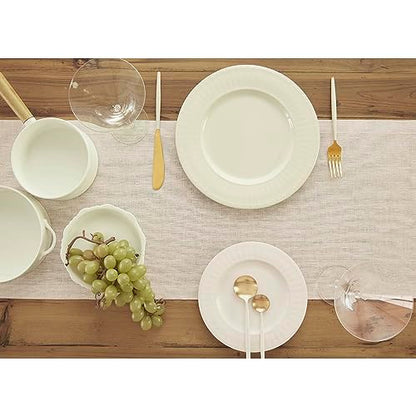 Solino Home Natural Linen Table Runner 14 x 144 Inches - Athena Light Natural