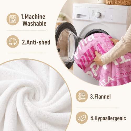 Personalized Pink Name Blanket Gift for Kids & Adults A-pink
