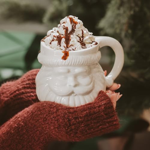Santa Face Mug - 19oz Ceramic Holiday Drinkware Gift - Christmas Decor