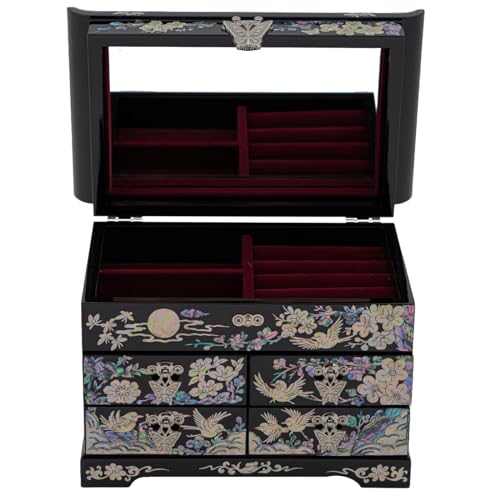 Mother of Pearl Jewelry Organizer Box - Plum Blossom - Elegant Gift for Women