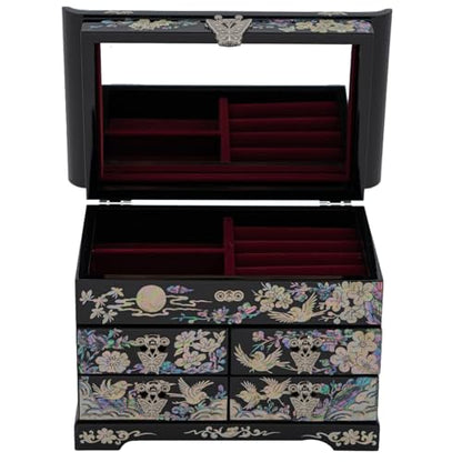 Mother of Pearl Jewelry Organizer Box - Plum Blossom - Elegant Gift for Women