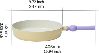 Neoflam Better Finger Kitchen Essential 9.5 Inch Stir Frying Pan with Handle, Healthy Cooking Nonstick Ceramic Coating Skillet, Induction Compatible Cookware, Made in Korea (24cm Frying Pan)