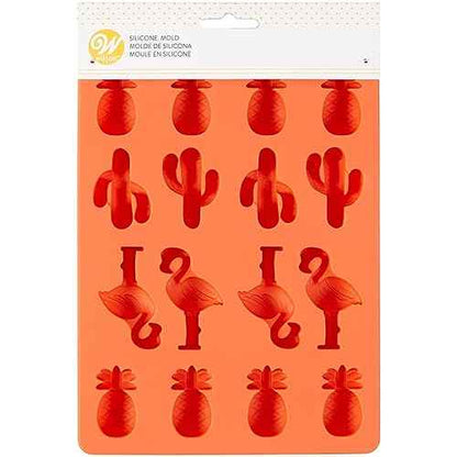 Wilton Mini Tropical Candy Mould, Silicone, Coral, 16 Holes