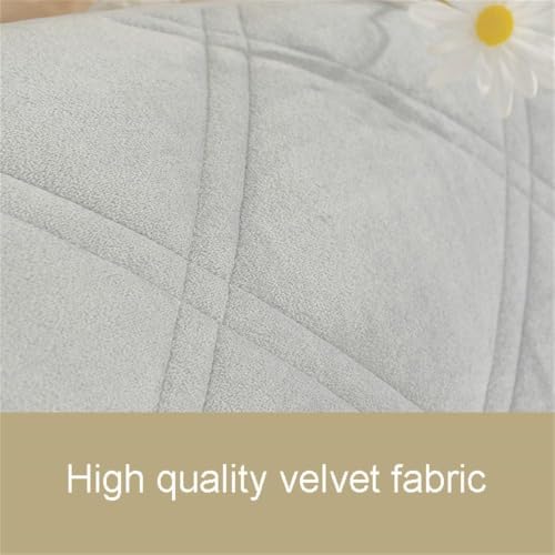 White Velvet Quilted Headboard Cover for Full/Queen Bed - Washable & Stylish