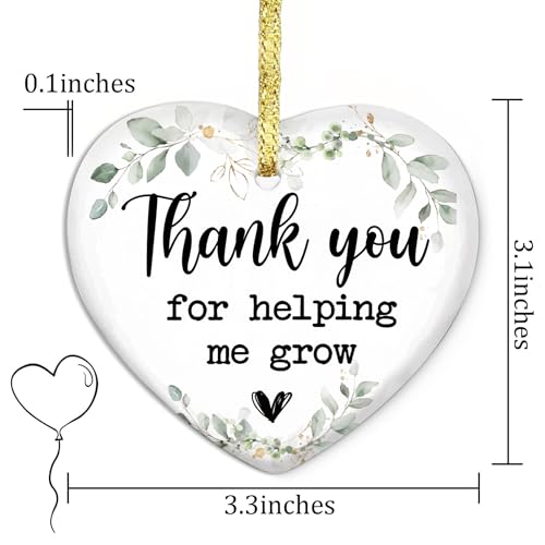 Thank You for Helping Me Grow Teacher Appreciation Christmas Ornament - Holiday Gift