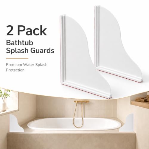 2 Pack Silicone Shower Splash Guard - Self Adhesive Corner Water Barrier
