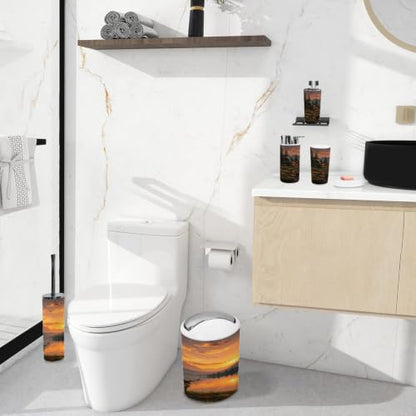 6-Piece Bathroom Accessory Set with Trash Can Dispenser Organizer
